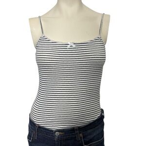 Forever 21 black and white Striped Camisole bodysuit